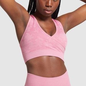 Gymshark pink camo sports bra